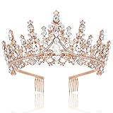 TOBATOBA Rose Gold Tiaras and Crowns for Women, Birthday Princess Crown, Quinceanera Crown Coronas...