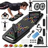 Push Up Board,Home Gym,Portable Exercise Equipment,Pilates Bar and 20 Fitness Accessories with...