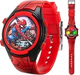 Accutime Marvel Spider-Man Digital Watch for Kids – Durable Plastic Timepiece, LCD Display, Quartz...