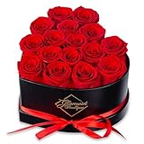 GLAMOUR BOUTIQUE 16 Flower Forever Heart Shape Box - Preserved Roses Gift for Her, Preserved...