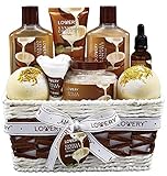 Gifts For Women Gift Basket for Women– 9 Piece Set of Vanilla Coconut Home Spa Set, Includes...